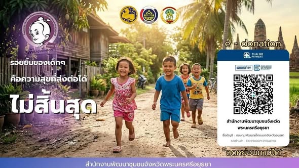 พจ.อยุธยา นำทีมงาน ประชาสัมพันธ์ เชิญชวนส่งต่อรอยยิ้ม ส่งต่ออนาคต สร้างโอกาสและอนาคตที่ดีให้กับเด็กๆ ในพื้นที่จังหวัดพระนครศรีอยุธยา ผ่าน “กองทุนพัฒนาเด็กชนบท ในพระราชูปถัมภ์ สมเด็จพระเทพรัตนราชสุดาฯ สยามบรมราชกุมารี”